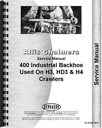 Jensales Manual de servicio (reparación) Compatible con Allis Chalmers H3 Crawler I-400 Retroexcavadora