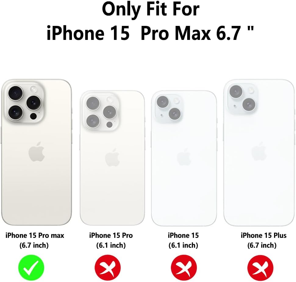 AIGOMARA Funda magnética transparente con purpurina para iPhone 15 Pro Max, compatible con Magsafe, cubierta de TPU suave chapado de lujo con