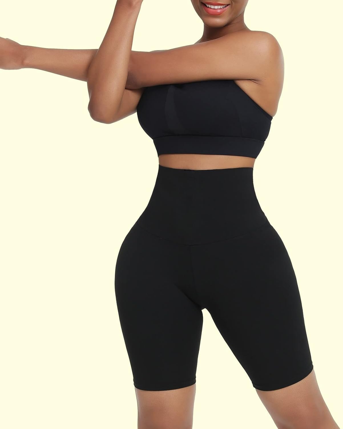 SLMLEES – Pantalones cortos de sauna para mujer, pantalones de compresión de cintura alta, adelgazantes, térmicos, para entrenamiento, elásticos,
