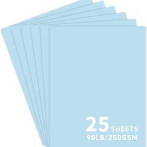 25 hojas de papel de cartulina azul claro, cartulina de 8.5 x 11 pulgadas para Cricut, papel de construcción grueso para hacer tarjetas, álbumes de 25 hojas de papel de cartulina azul claro, cartulina de 8.5 x 11 pulgadas para Cricut, papel de construcción grueso para hacer tarjetas, álbumes de