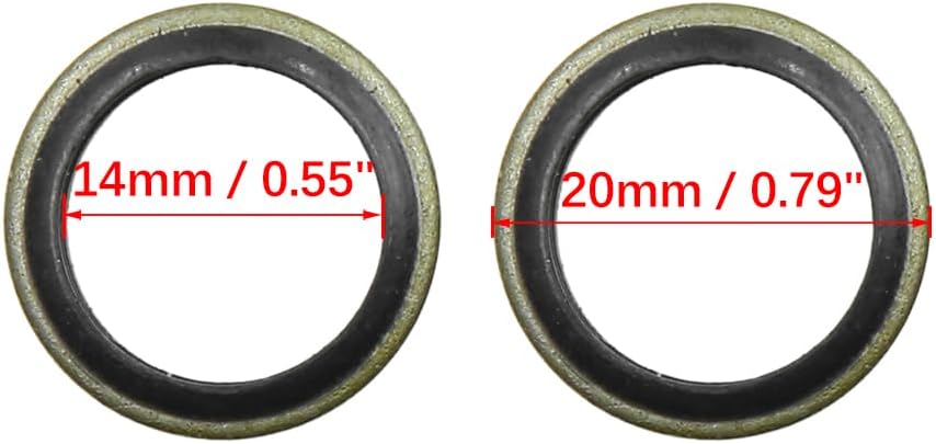 X AUTOHAUX 10 unids arandelas de trituración de aceite de motor Juntas de tapón de drenaje 0.551 in ID. 0.787 in OD. para coche