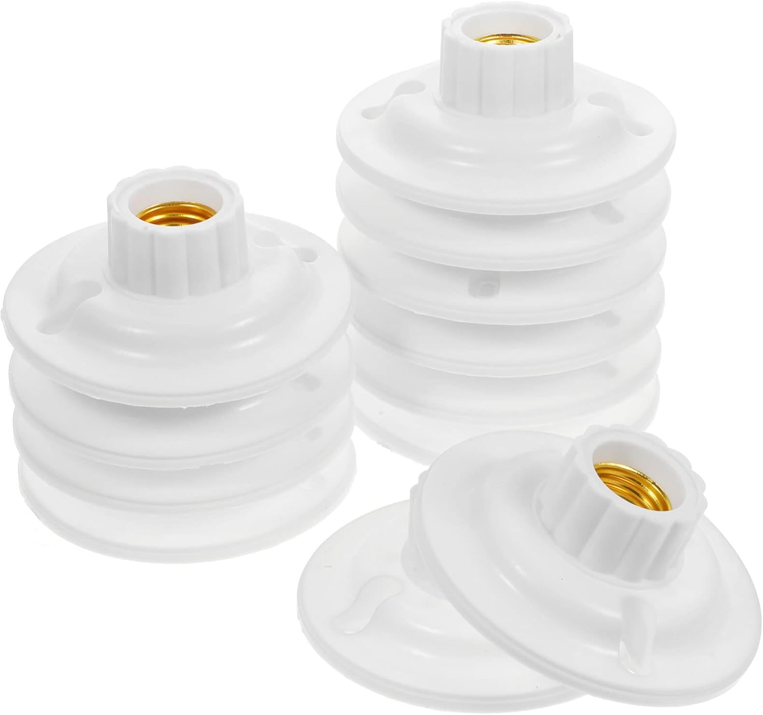 LIFKOME Base de bombilla redonda E27 Lámpara LED blanca Base de tornillo 12 unids Soporte de bombilla halógena Convertidor de bombilla Base de