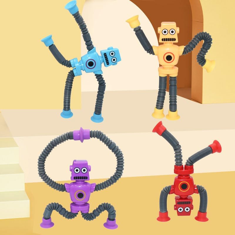 4 tubos robóticos para ansiedad, tubos sensoriales que cambian de forma, tubos sensoriales telescópicos que cambian de forma, tubos sensoriales,