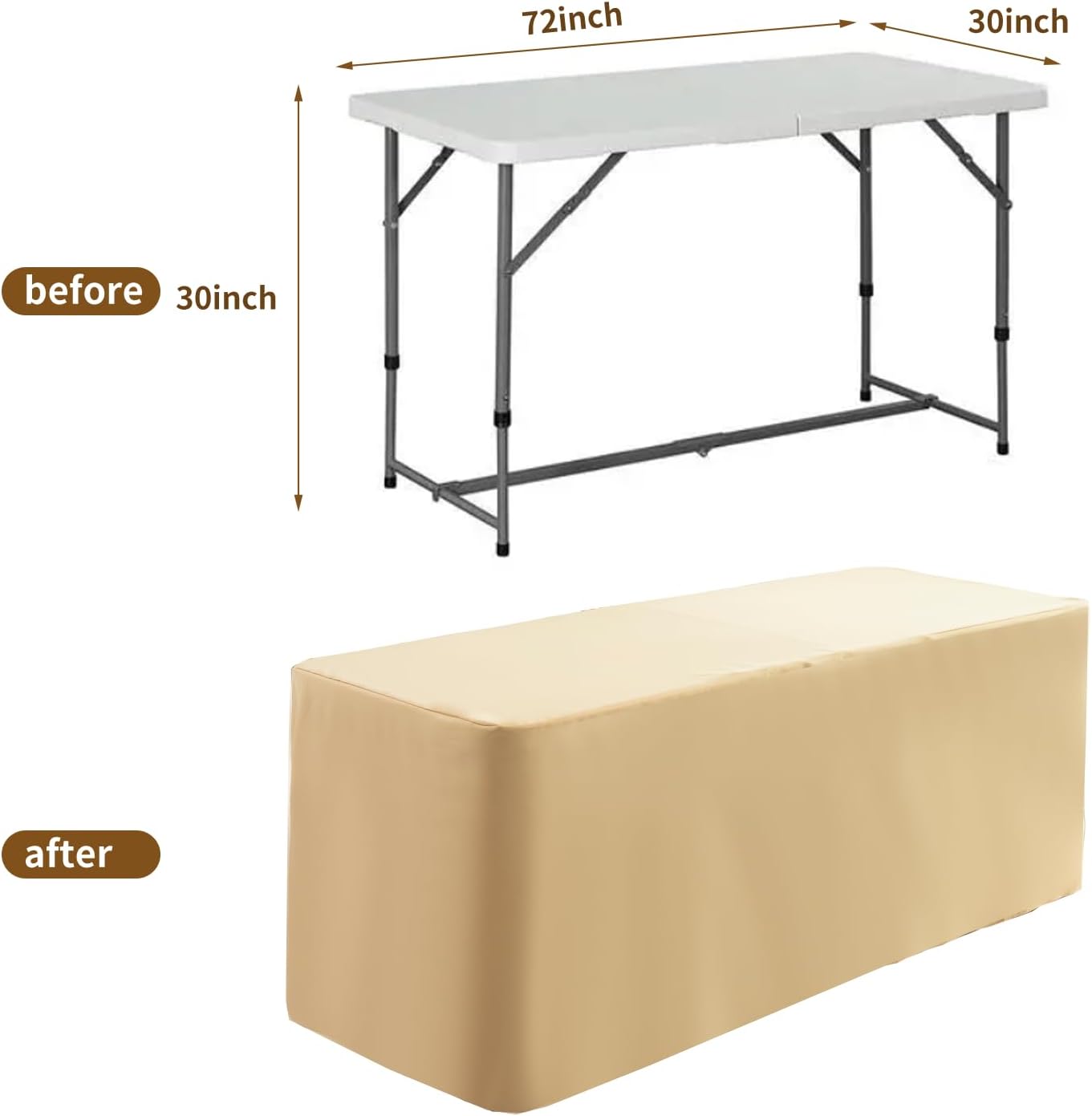 Paquete de 2 manteles rectangulares ajustables de 6 pies, resistentes al agua, tela lavable, de poliéster, para fiestas, banquetes, bodas y eventos