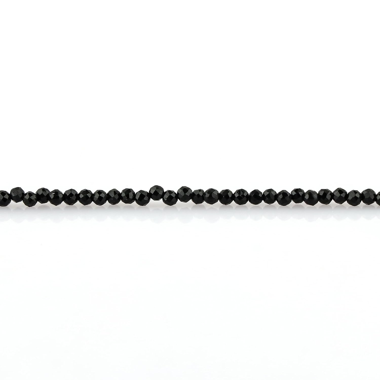 Natural Black Tourmaline Beads Bracelet Micro Faceted Gemstones Jewelry For Her, Birthstone Energy Healing Crystals, Silver Plated Chain 8 inch
