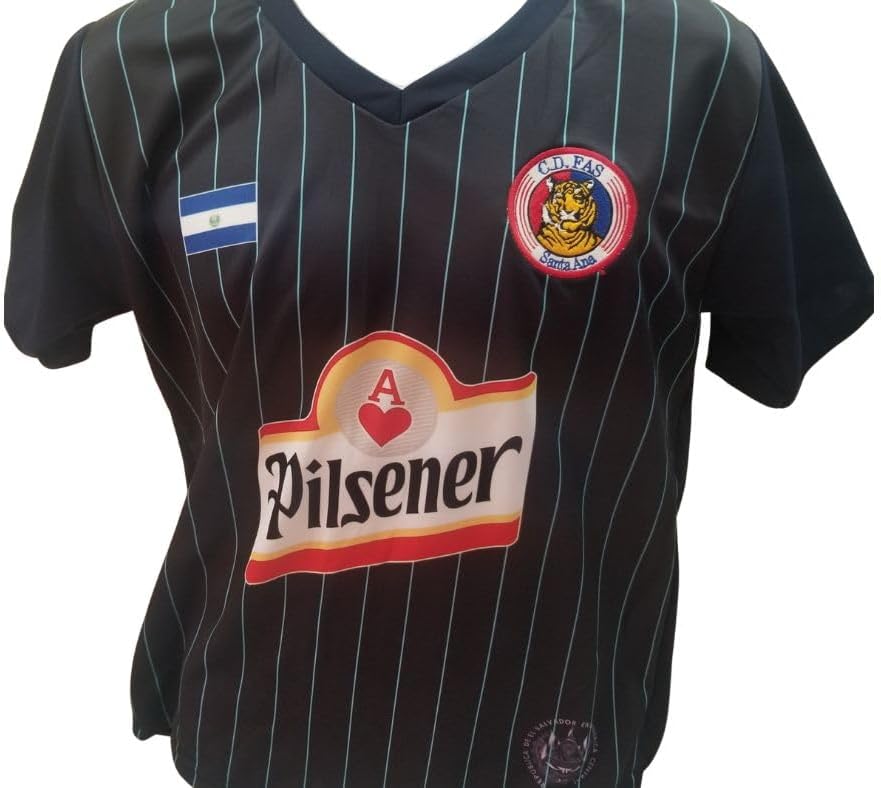 Camisa Azul Negro de Fas de El Salvador Camisa de visitante de Tu equipo de Futbol favorito del Pais Donde Tu Naciste, santaneco de Corazon – 2