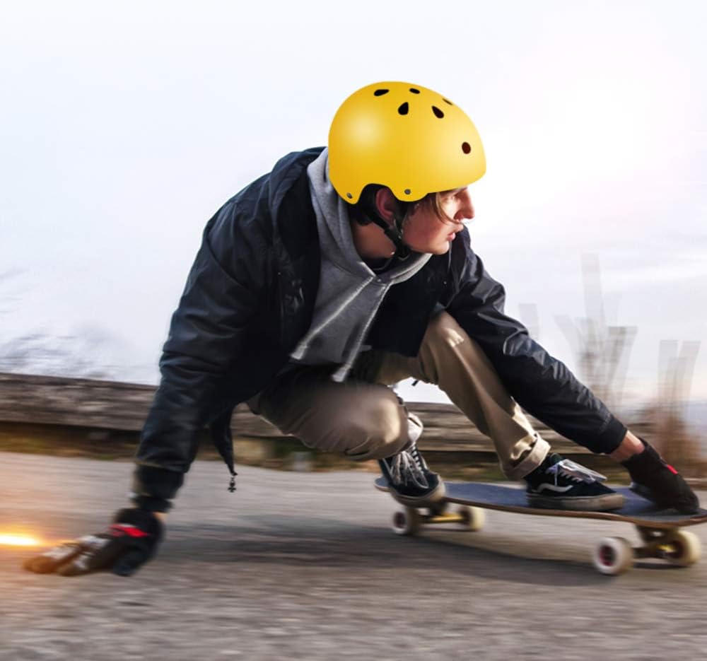 Casco de monopatín, casco de bicicleta para niños, jóvenes y adultos, certificado CPSC, ajustable para monopatín multideportivo, scooter, patinaje,