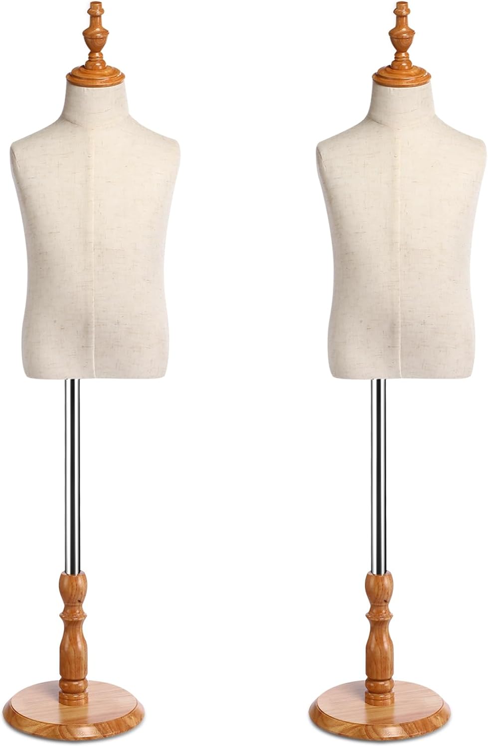 Geetery 2 piezas de vestido para niños, ropa ajustable para niños pequeños, maniquí infantil con base de madera para mostrador de ventana, estudio,