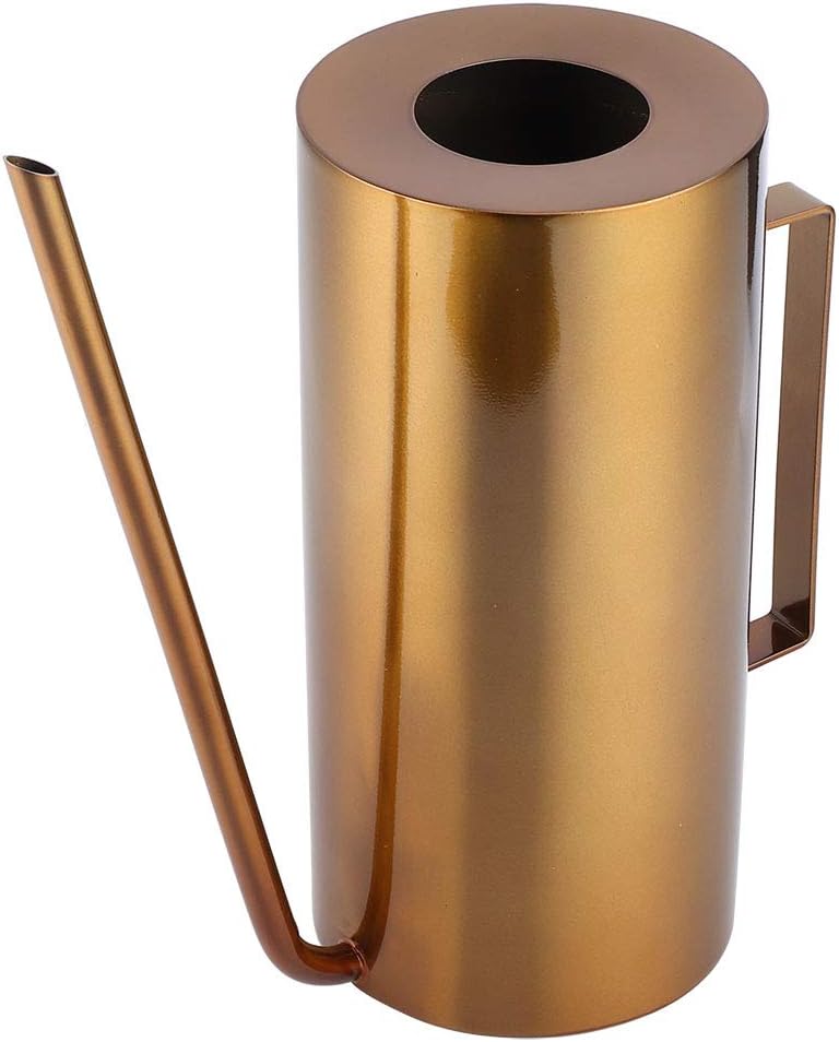 Fydun Boquilla de acero inoxidable para jardín Wate Can Pot Flower Plant Riego Herramienta Oro 1.5L Jardín Stainl Steel Spout para la familia