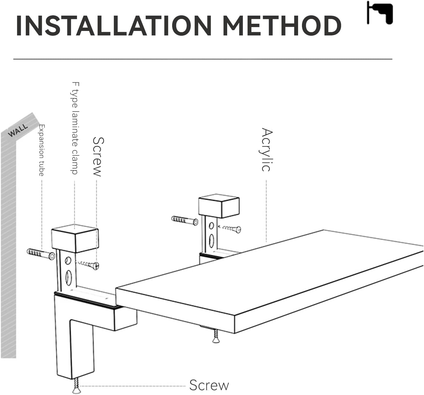 Estante de acrílico transparente, juego de 2 estantes invisibles de pared, estantes flotantes para baño, dormitorio, sala de estar, cocina, oficina
