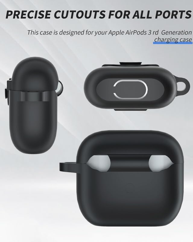 Funda para AirPods 3, accesorios de protección de silicona con llavero compatible con Apple AirPod de 3 generación 2021 para mujeres, hombres, niñas