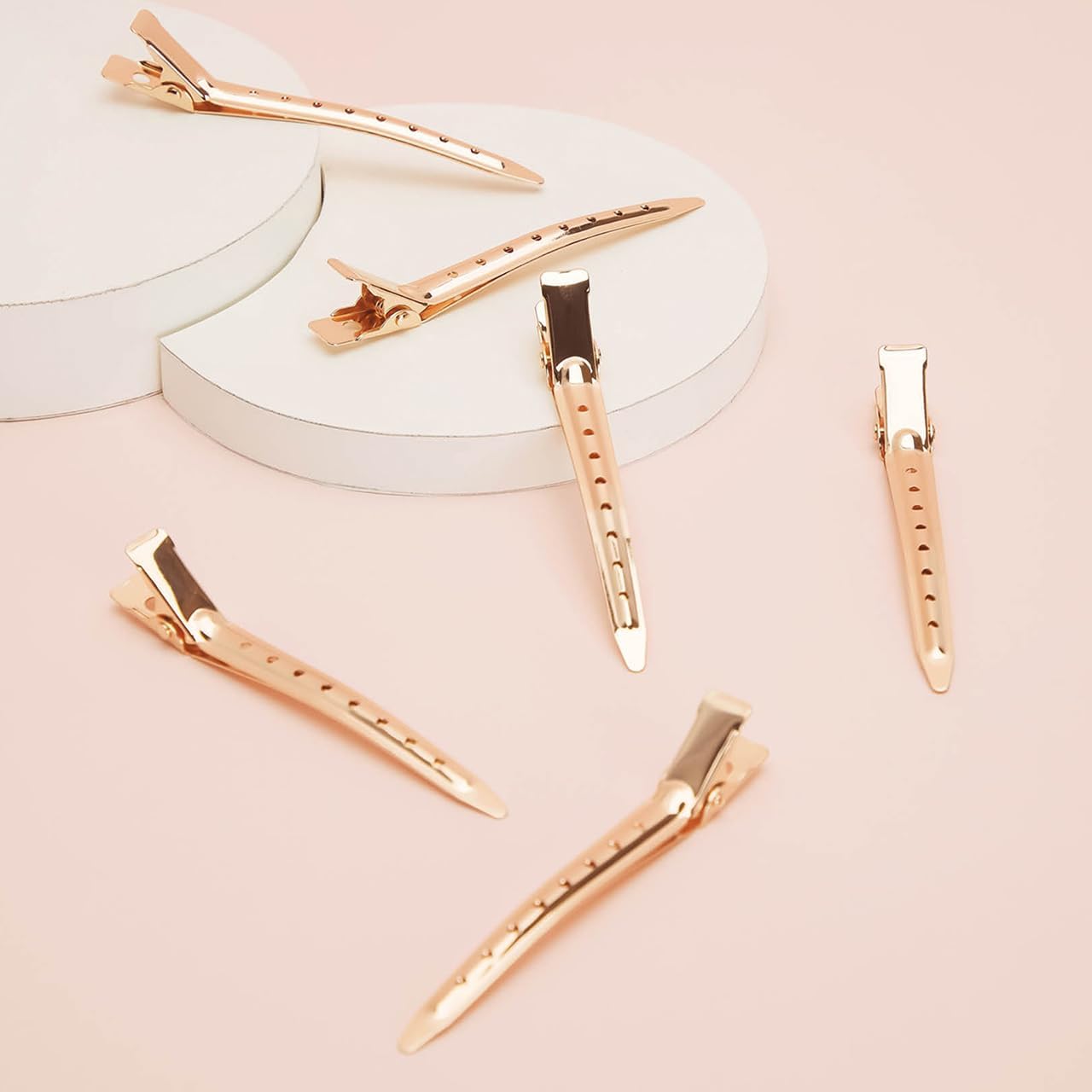 Kitsch Pinzas de metal para el cabello, pinzas de cocodrilo para seccionar, cortar, colorear, secar con soplado y maquillaje  Accesorios para el