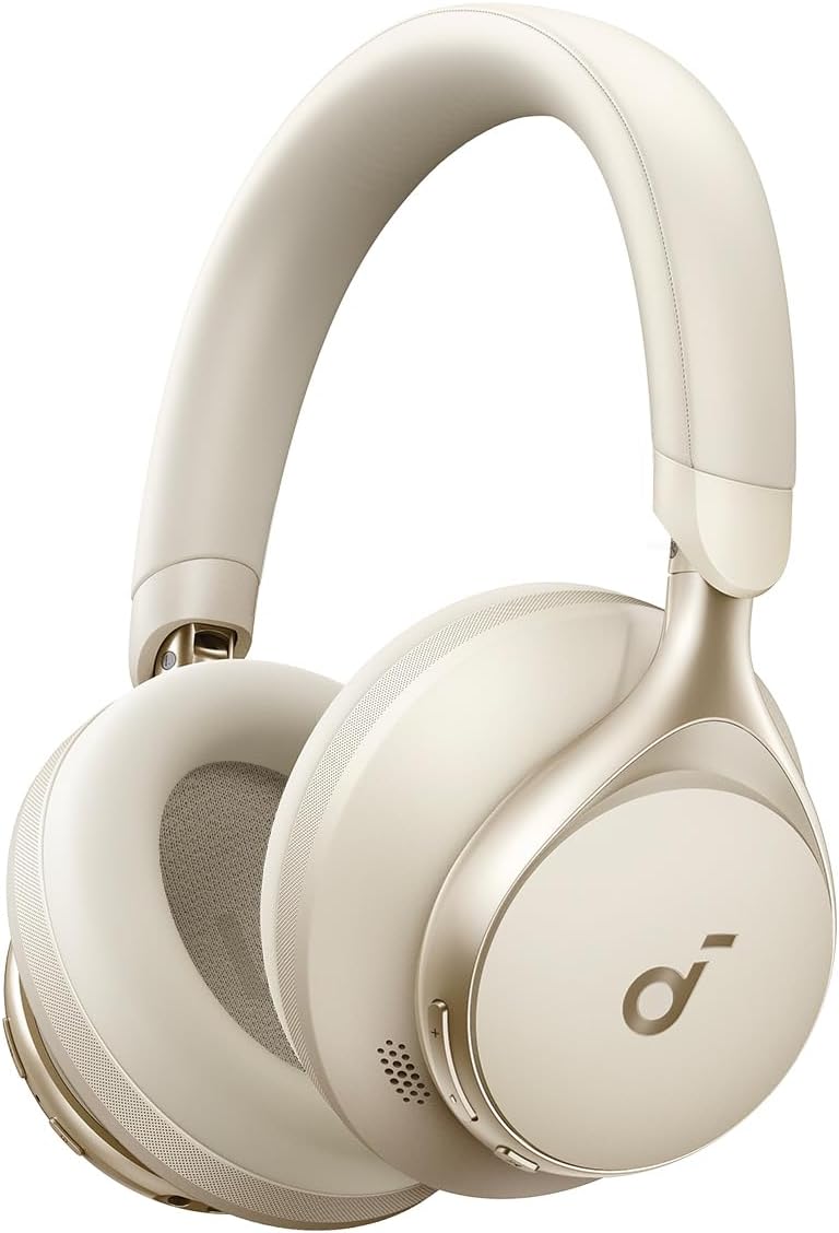 Soundcore by Anker, Space One, auriculares con cancelación activa de ruido, reducción de voz 2 veces más fuerte, tiempo de reproducción ANC de 40