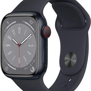 Apple Watch Series 8 – Reloj inteligente con caja de aluminio de color negro (Midnight) y correa deportiva de color negro (Midnight), SM (renovado) Apple Watch Series 8 – Reloj inteligente con caja de aluminio de color negro (Midnight) y correa deportiva de color negro (Midnight), SM (renovado)