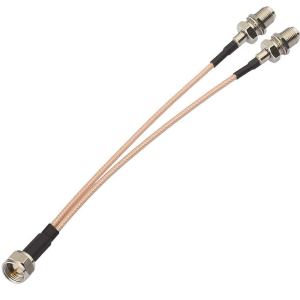 F Type Coax Cable Splitter F Male to F Dual Female Cable 75Ohm for Cable Connection, TV, Satellite Receiver (15CM6 inch) F Type Coax Cable Splitter F Male to F Dual Female Cable 75Ohm for Cable Connection, TV, Satellite Receiver (15CM6 inch)