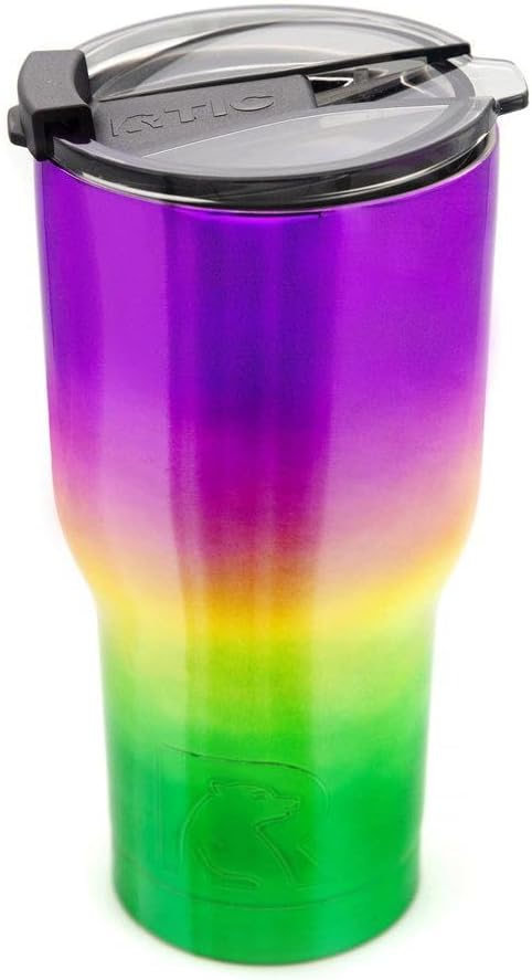 RTIC Vaso aislado de acero inoxidable de 20 onzas con tapa, a prueba de derrames, bebidas calientes y frías, taza térmica portátil para automóvil,