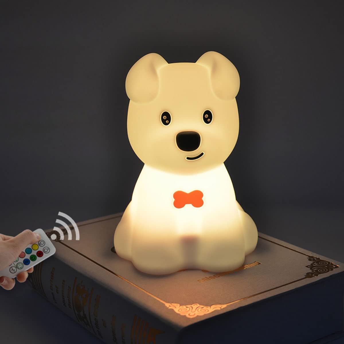 Luz nocturna para niños, lindas lámparas LED recargable, lámpara de noche para dormir, con sensor táctil, para regalo de vacaciones (dinosaurio)