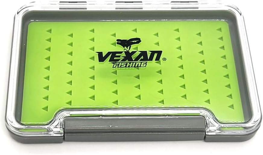 Vexan Caja delgada de una cara para pesca en hielo con inserto de silicona para Bluegills, Crappie, Jumbo Perch, Lucio, Walley y mucho más