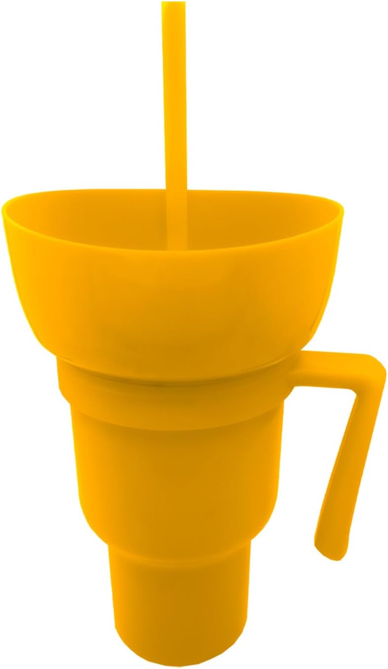 Kriklar Vaso de estadio con cuenco para aperitivos, taza de viaje con tazón para aperitivos, taza a prueba de fugas, tazón superior para bebidas,