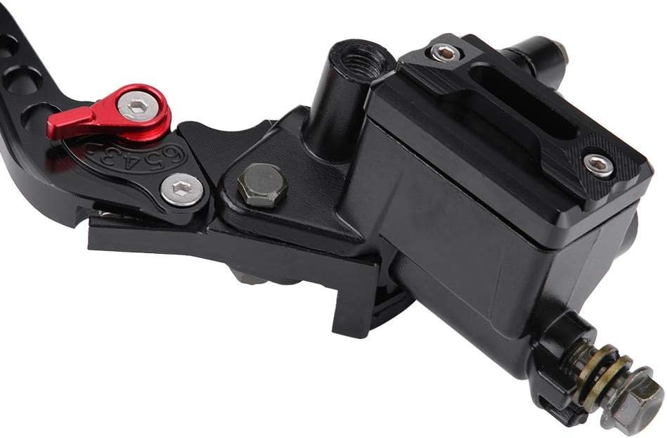 Fydun 1 par de palancas universales de depósito de cilindro maestro de embrague de freno de motocicleta de 78 pulgadas, 0.866 in, juego izquierdo y