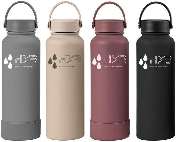 HYB Botella de agua deportiva aislada, 8-12 horas, agua caliente y fría, aspiradora de boca ancha de gran capacidad, botella térmica para niños y