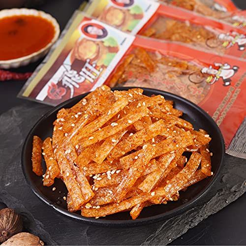 YUYONGTANG 18gFeiwang Hunan tiras picantes 8090 aperitivos nostálgicos tiras picantes rebanadas picantes piel picante, tiras largas de ginseng seda