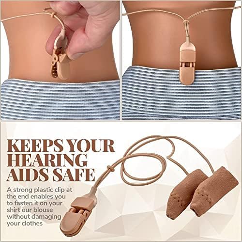 Protectores y clips para audífonos (paquete de 2) Cubierta de tela con cable con cierre para proteger de la suciedad, el polvo, el sudor y la