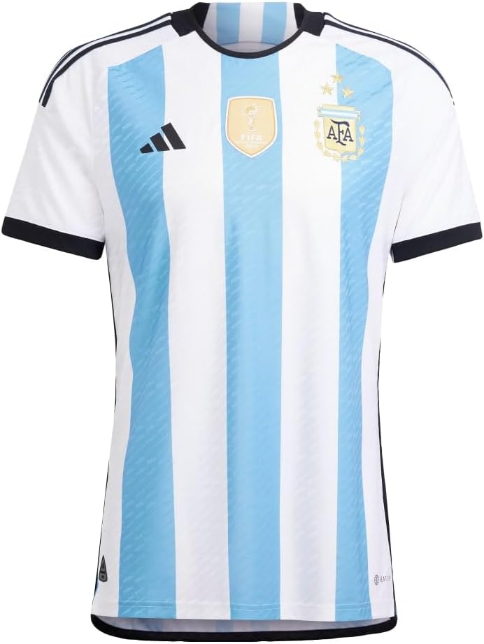 adidas Camiseta auténtica de 3 estrellas de fútbol Argentina 2022 para hombre – Celebra el número tres y vístete como un campeón del mundo