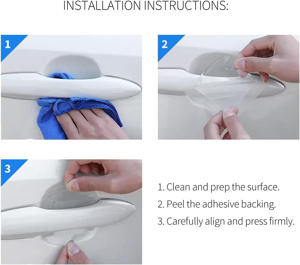 Hecho para Ford F-150 Lightning Universal Car Door Handle Cup Protector de calcomanías transparentes, par