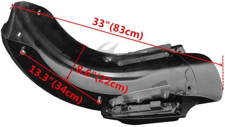 TCMT Alforjas estiradas de 4 pulgadas y guardabarros trasero LED para Harley Road King Road Glide Street Glide Electra Glide Ultra Limited 14-23