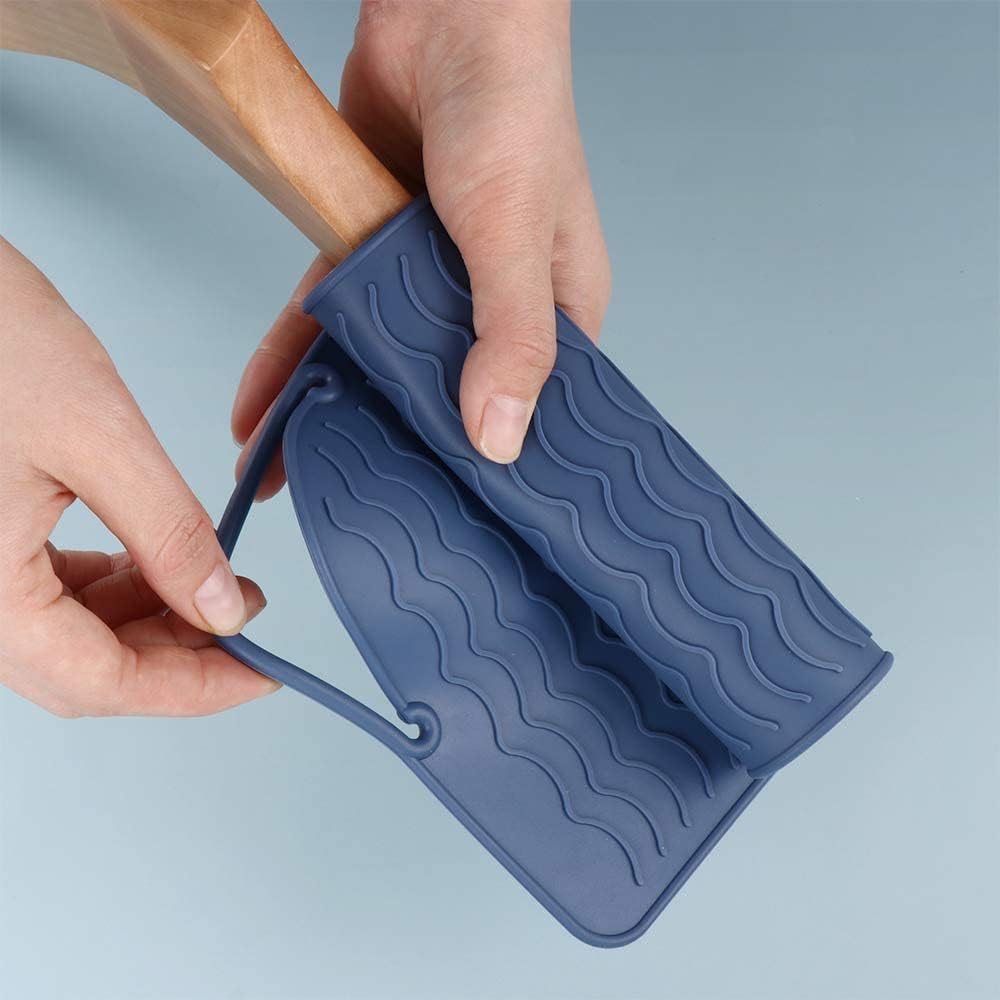Alfombrilla de silicona resistente al calor para rizador de cabello, almohadilla de aislamiento antideslizante para rizar el cabello, alisador de