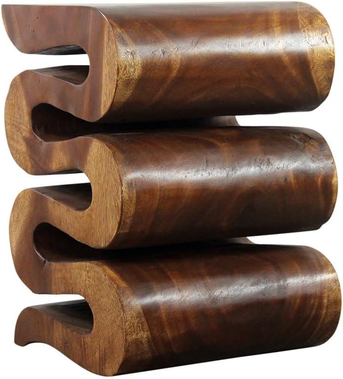 Wood Wave Verve Accent – Mesa de serpiente (14 x 14 x 20 pulgadas), color aceite de nogal