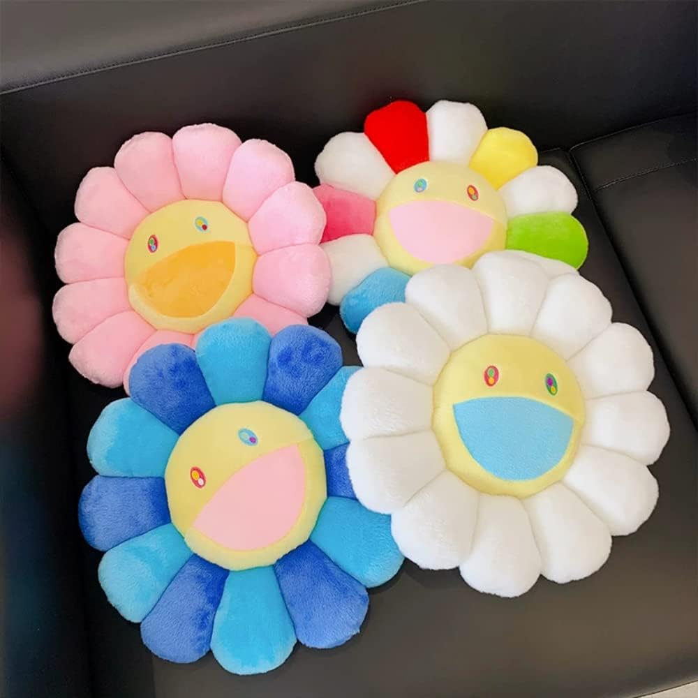 Juguete de peluche colorido, muñeca de peluche de girasol, almohada de juguete con cara sonriente, almohada para el hogar, dormitorio, automóvil,