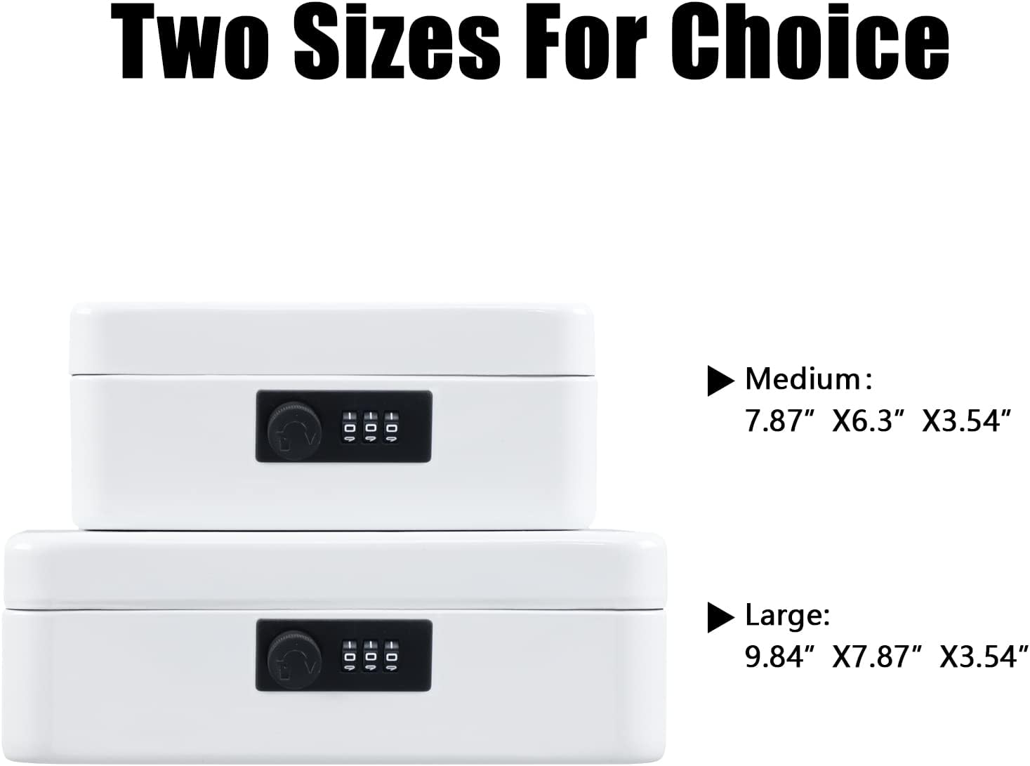 Caja de caudales con cerradura de combinación, caja para el dinero de metal, con bandeja de dinero para seguridad, caja con cerradura, de color