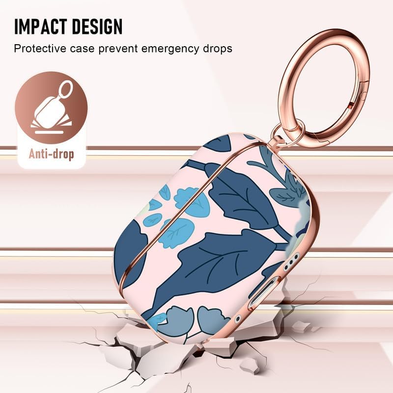 Maxjoy Funda para AirPods Pro, diseño único, funda protectora dura a prueba de golpes para Airpod Pro con llavero compatible con Apple AirPods Pro