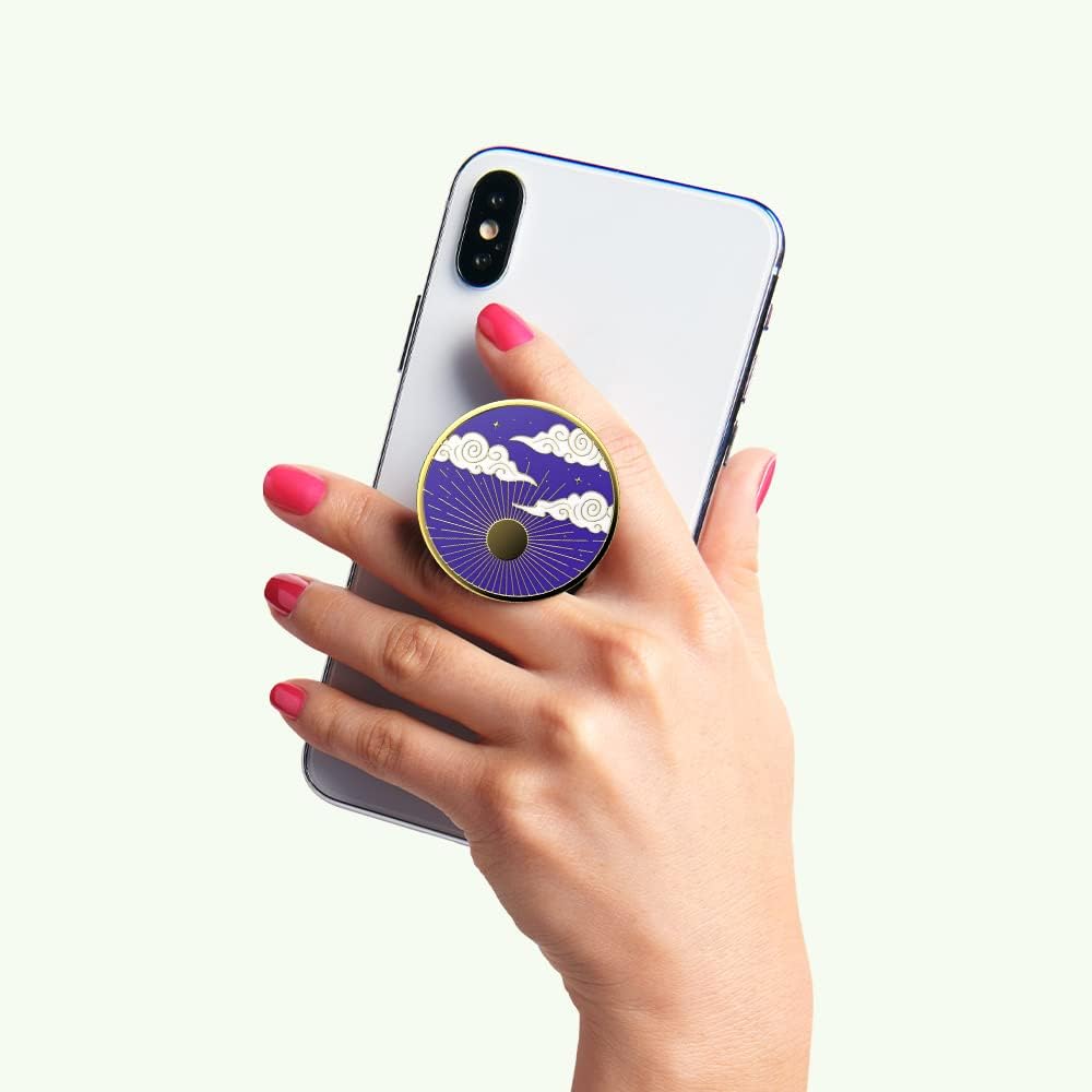 PopSockets Agarre y soporte para teléfono con parte superior intercambiable – Esmalte Sunburst