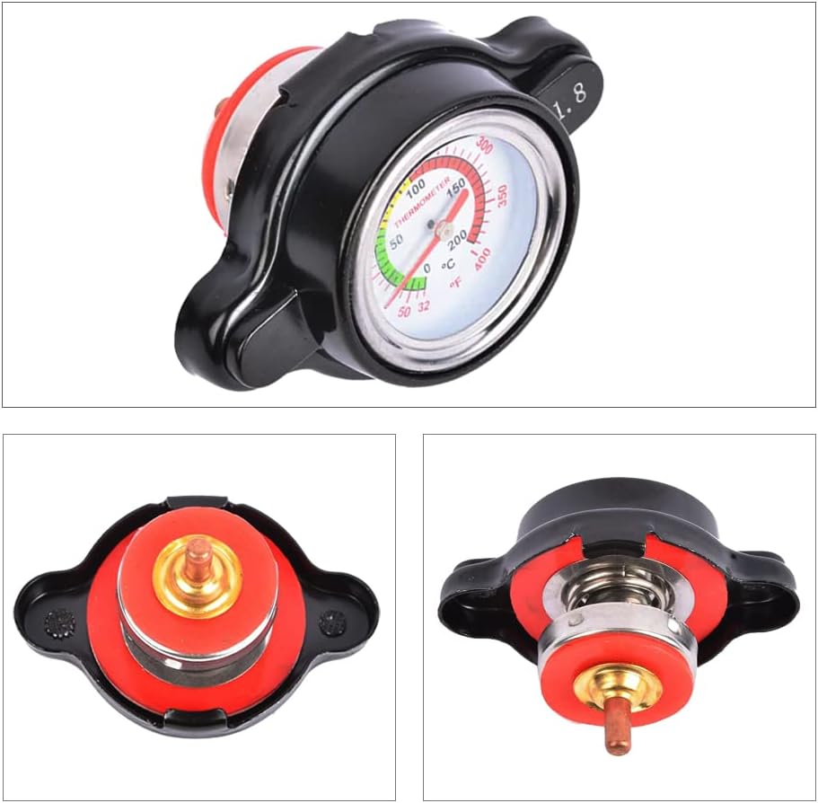 Tapa de radiador de presión con medidor de temperatura compatible con Honda, Kawasaki, Suzuki, Yamaha, Polaris Ranger, Husqvarna Dirt Bike, KTM, más