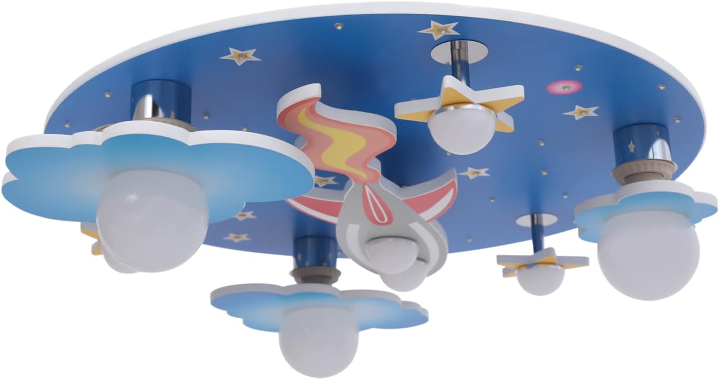 YIYIBYUS Lámpara de techo Led empotrada,Lámpara de techo de dibujos animados moderna con control remoto,Lamparas de Techo de 110 V-240 V con tres
