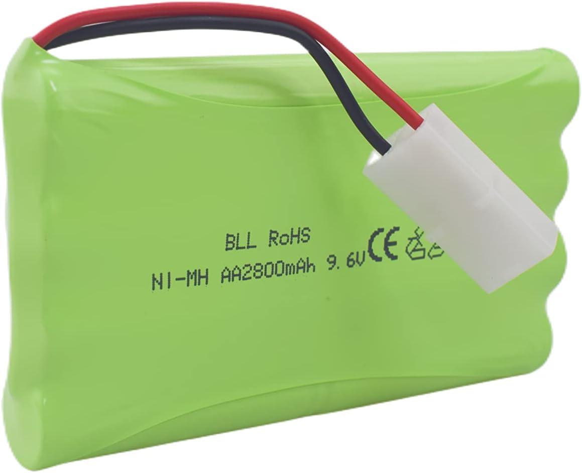 Fytoo Baterías recargables AA de 9.6 V 2800 mAh con enchufe Tamiya con cable de carga USB para coches de juguete a control remoto, camiones,