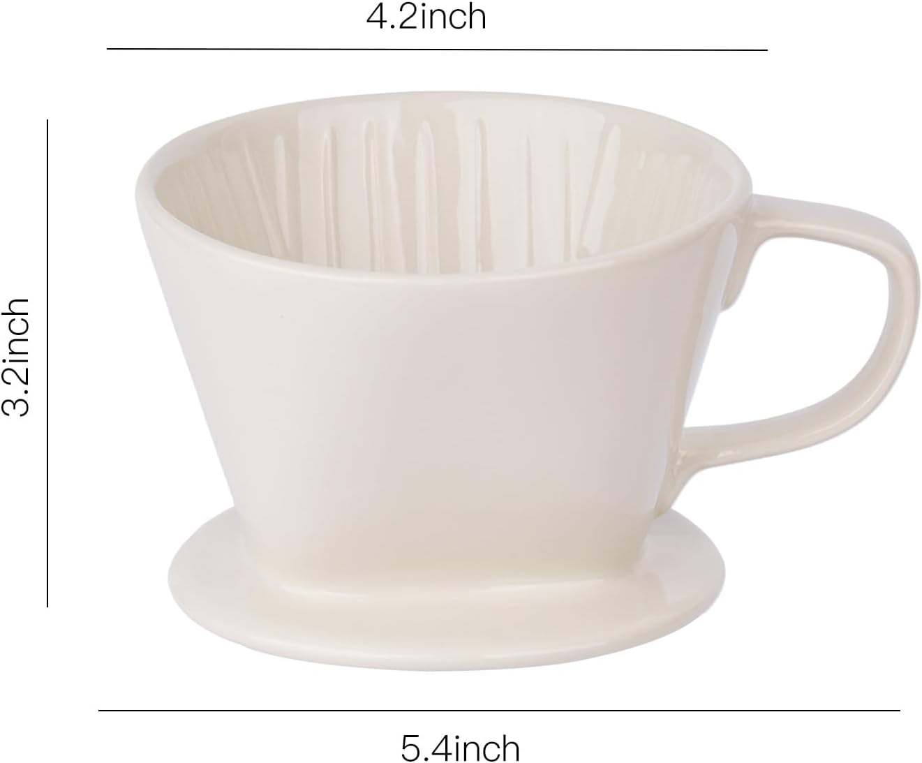 YOLIFE Gotero de café, cafetera de cerámica para verter sobre cono, filtro de infusión lenta de porcelana para viajes, camping, cafetería,