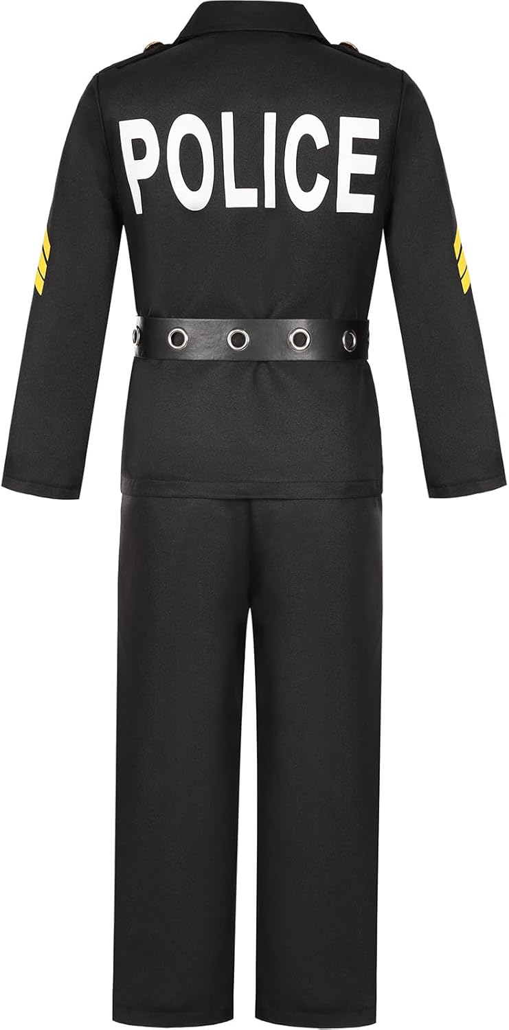 Costumerry Disfraz de policía para niños, disfraz de policía para Halloween