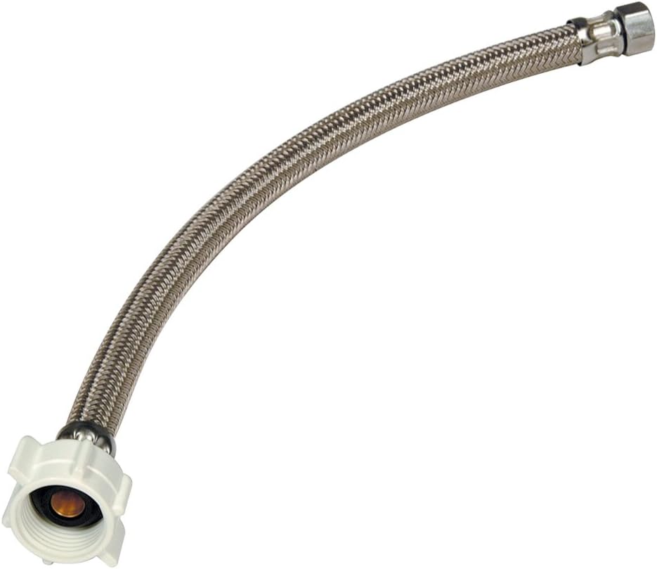 Brass Craft B3-20DL F – Conector de inodoro de latón Craft B3-20DL F de 12 pulgada por ballcock de 78 pulgadas por 20 pulgadas, color blanco