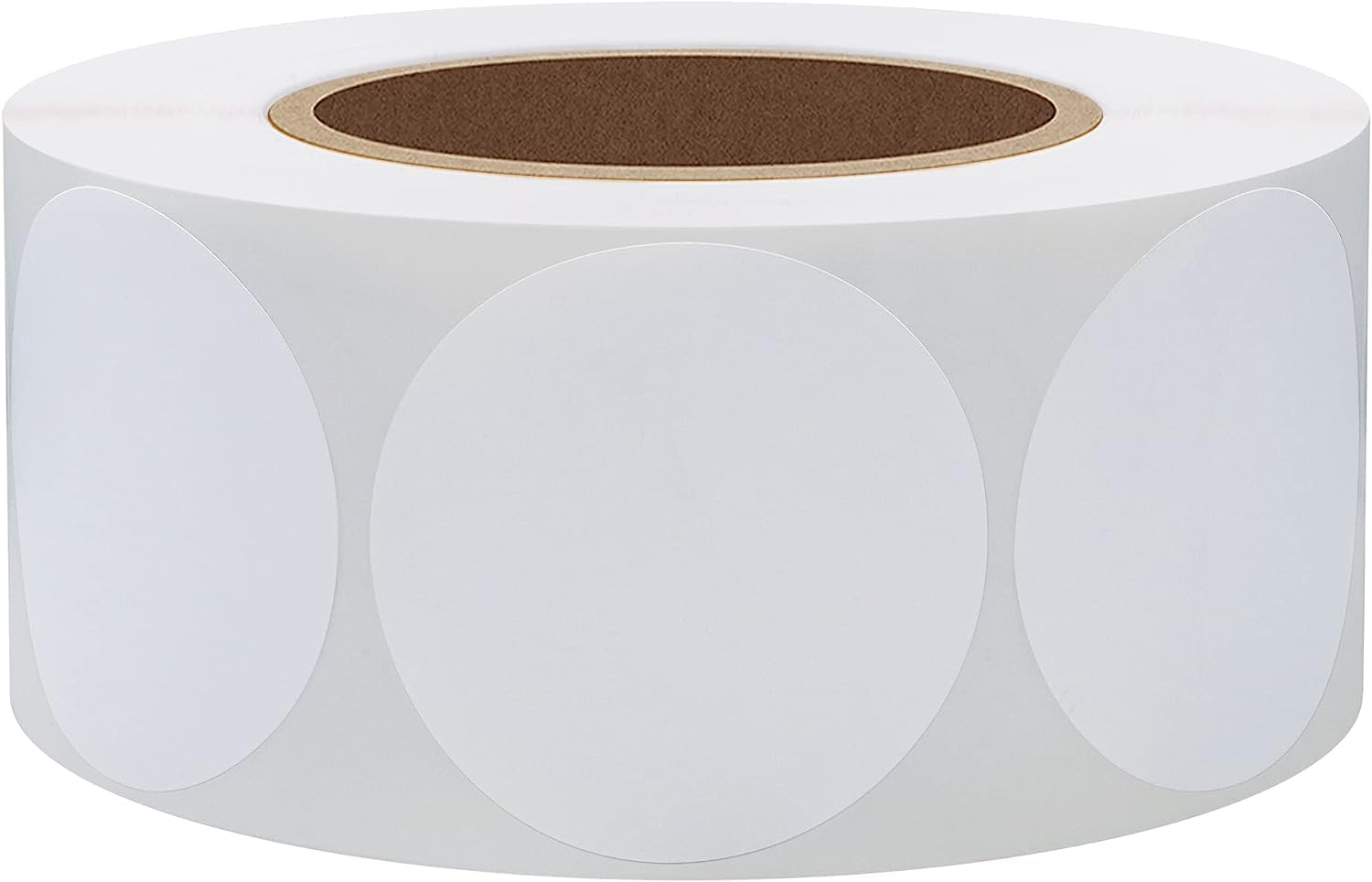 Calcomanías de papel kraft marrón natural de 1.5 pulgadas (500 por rollo), calcomanías redondas en blanco (adhesivo permanente) para propietarios de