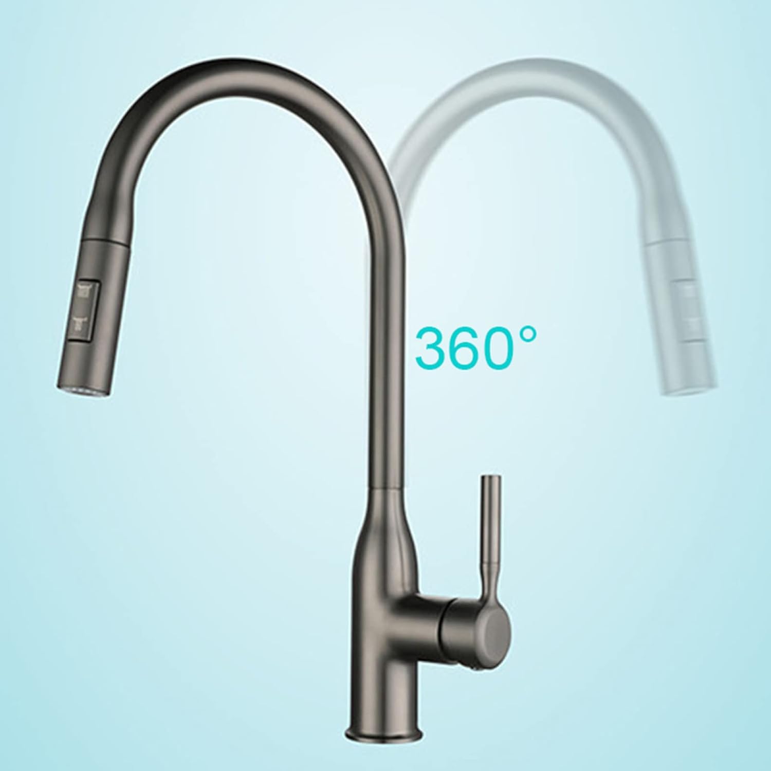 Grifo de cocina extraíble, grifo de fregadero de cocina, 2 tipos de modos de salida de agua, grifos de cocina giratorios de 360 grados, grifo de