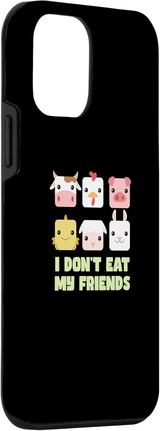 Funda para iPhone 12 mini Pig Fish Bunny Friends para personas veganas