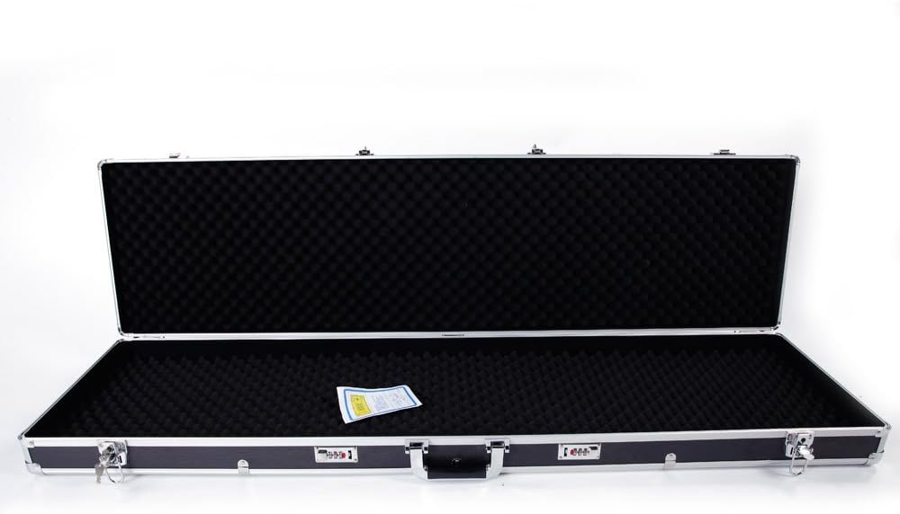 Funda rígida protectora de aluminio para rifle de 53 pulgadas con espuma, resistente al agua y a prueba de aplastamiento, funda rígida para rifle