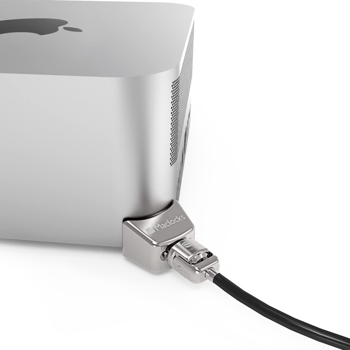 Compulocks Mac Studio Ledge Lock Adaptador con cerradura de cable con llave, color plateado