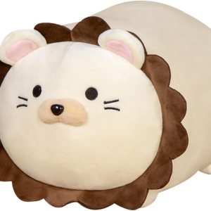 ELAINREN Almohada súper esponjosa para el cuerpo de león marrón, juguete de peluche suave de animales de peluche kawaii, animé de león, almohada de ELAINREN Almohada súper esponjosa para el cuerpo de león marrón, juguete de peluche suave de animales de peluche kawaii, animé de león, almohada de