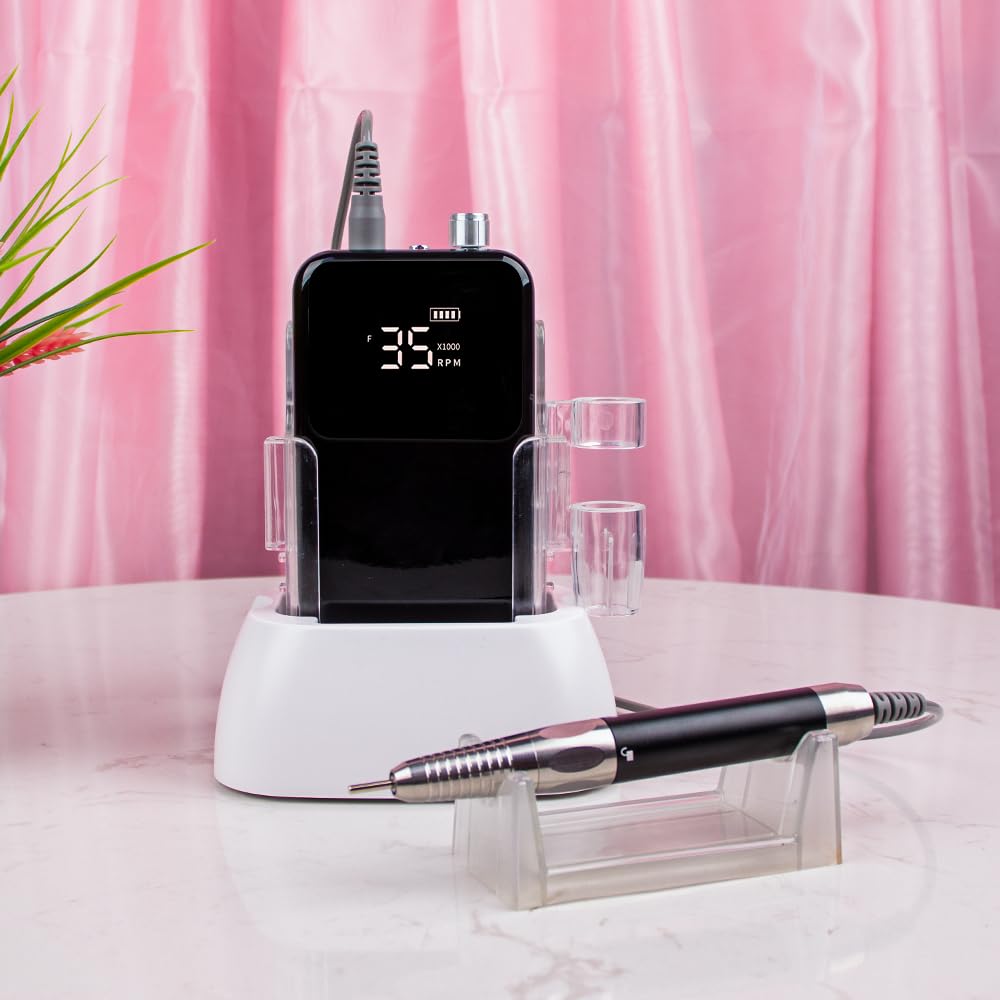 Taladro de uñas – Cuidado de uñas de dedos y pies – Juego de manicura y pedicura – Taladro de uñas profesional portátil – con kit de taladro – para