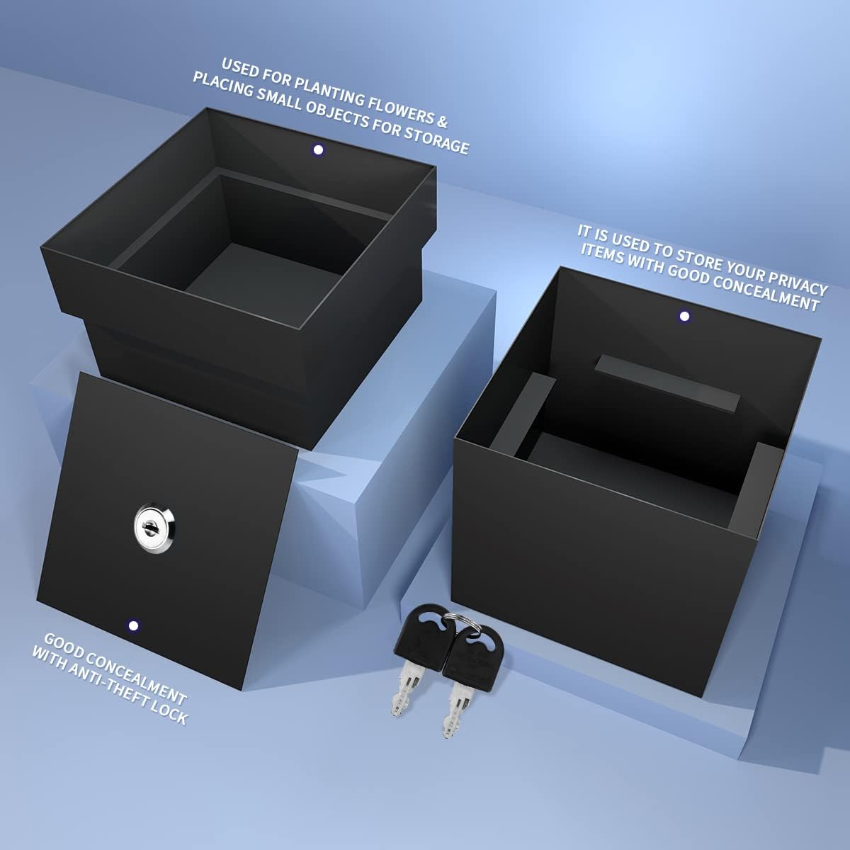 Sdstone Caja fuerte de distracción para macetas, con bolsa de dinero ignífuga y cerradura, caja de seguridad secreta, soporte para el hogar, para